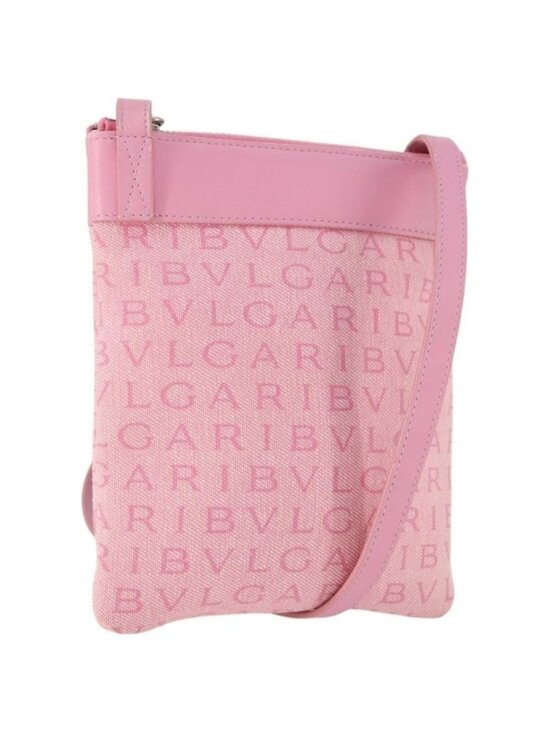 BVLGARI Handbags - Authentic BVLGARI Shoulder Bag Canvas Pink Silver
